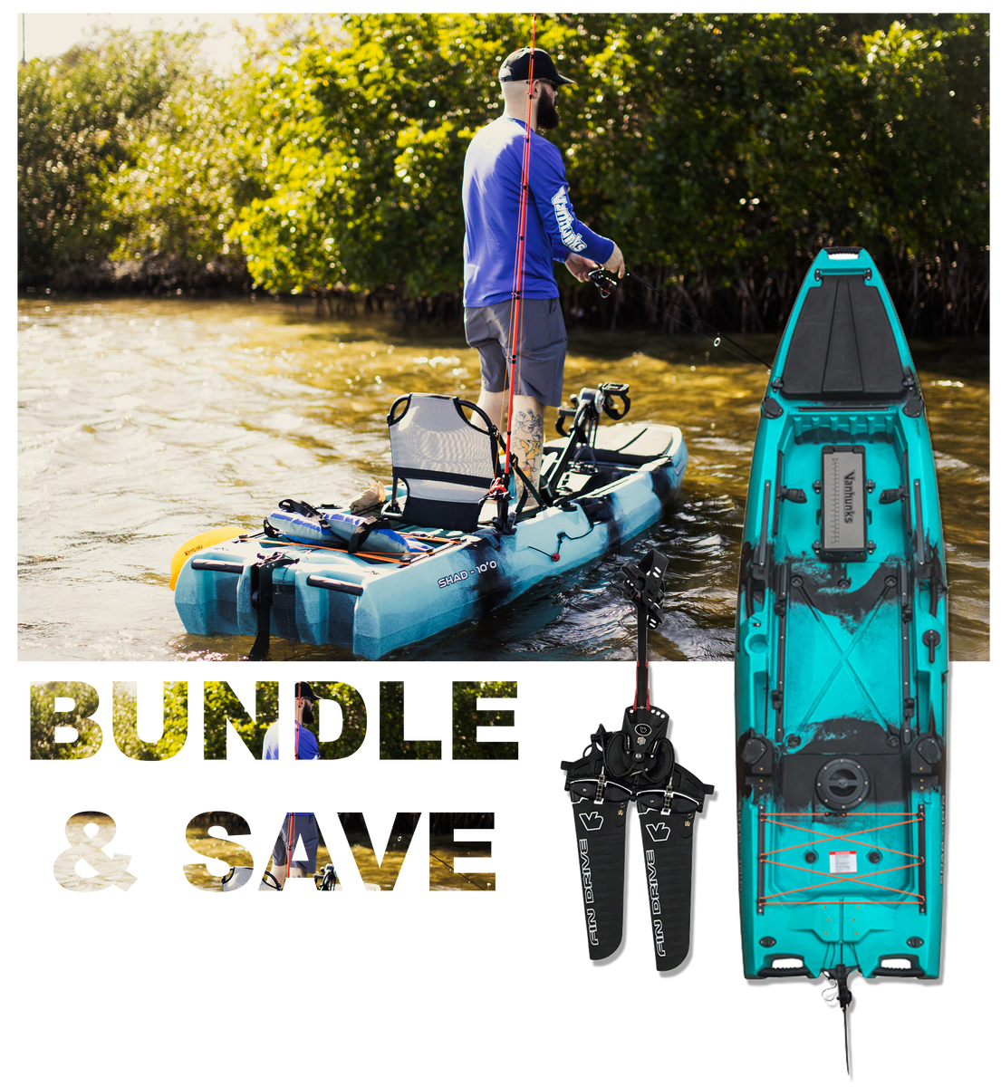 10'4 Shad with Fin Drive Bundle Vanhunks USA